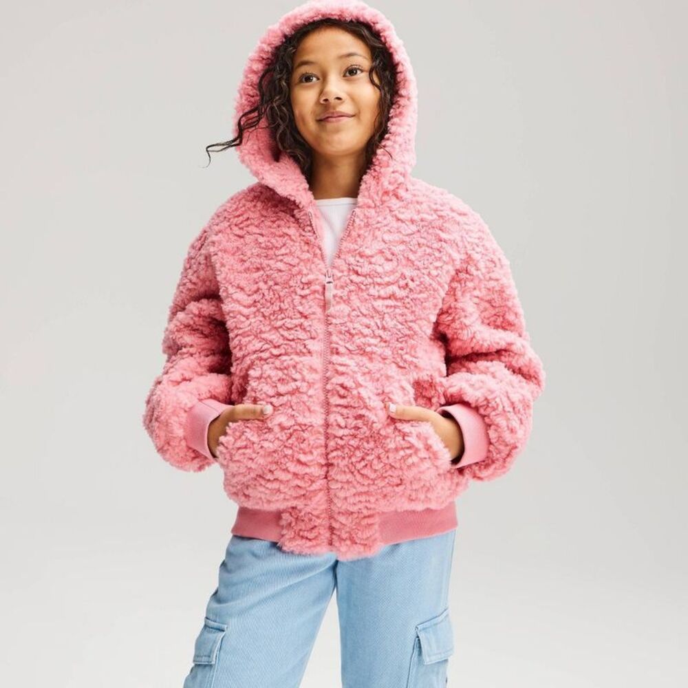 Girls' Cozy Bomber Jacket - Cat & Jack Pink XS